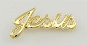 Código: BT0001- Broche folheado a ouro 18K escrito Jesus.