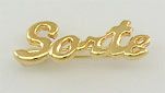 Código: BT0003- Broche folheado a ouro 18K escrito Sorte